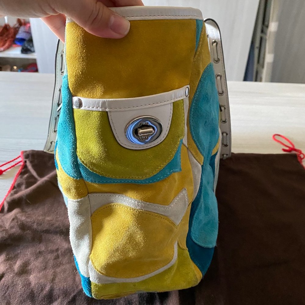 Coach Optic C Patchwork Suede Tote - image 4